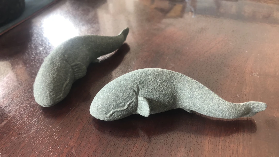 茶桌摆件手工雕刻收藏级精品石雕可养茶宠鱼