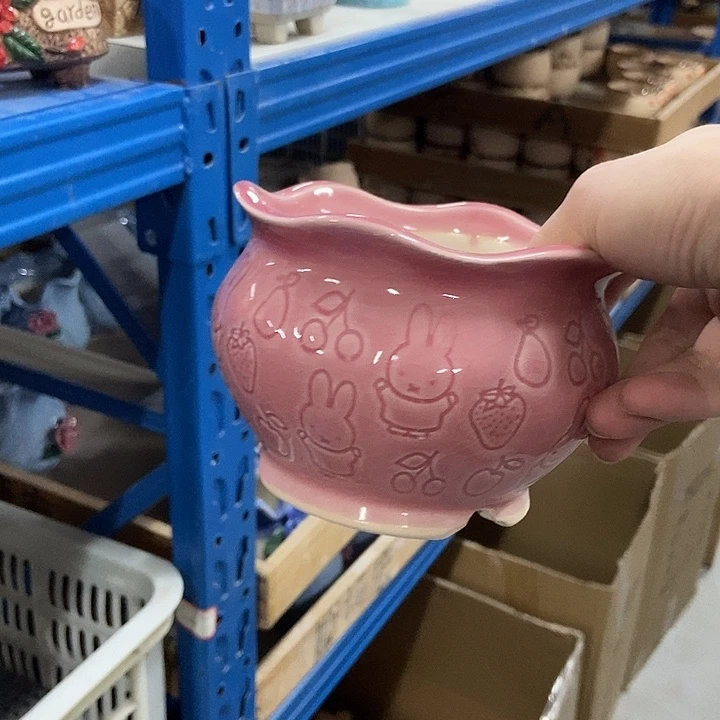 花盆单场满9.9发货13×9樱桃兔子