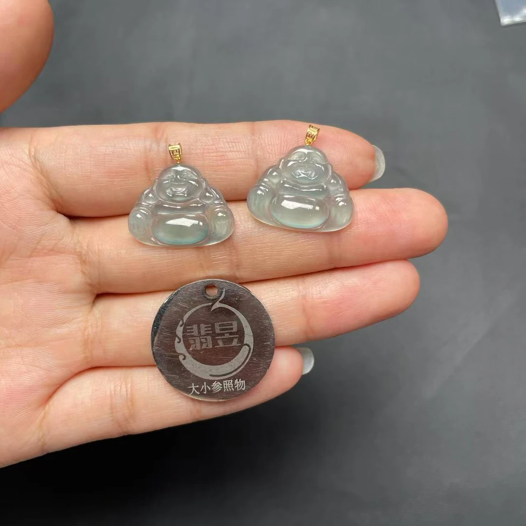 翡昱-N19-49763-天然A货翡翠吊坠18k金扣-多样性发其一-C
