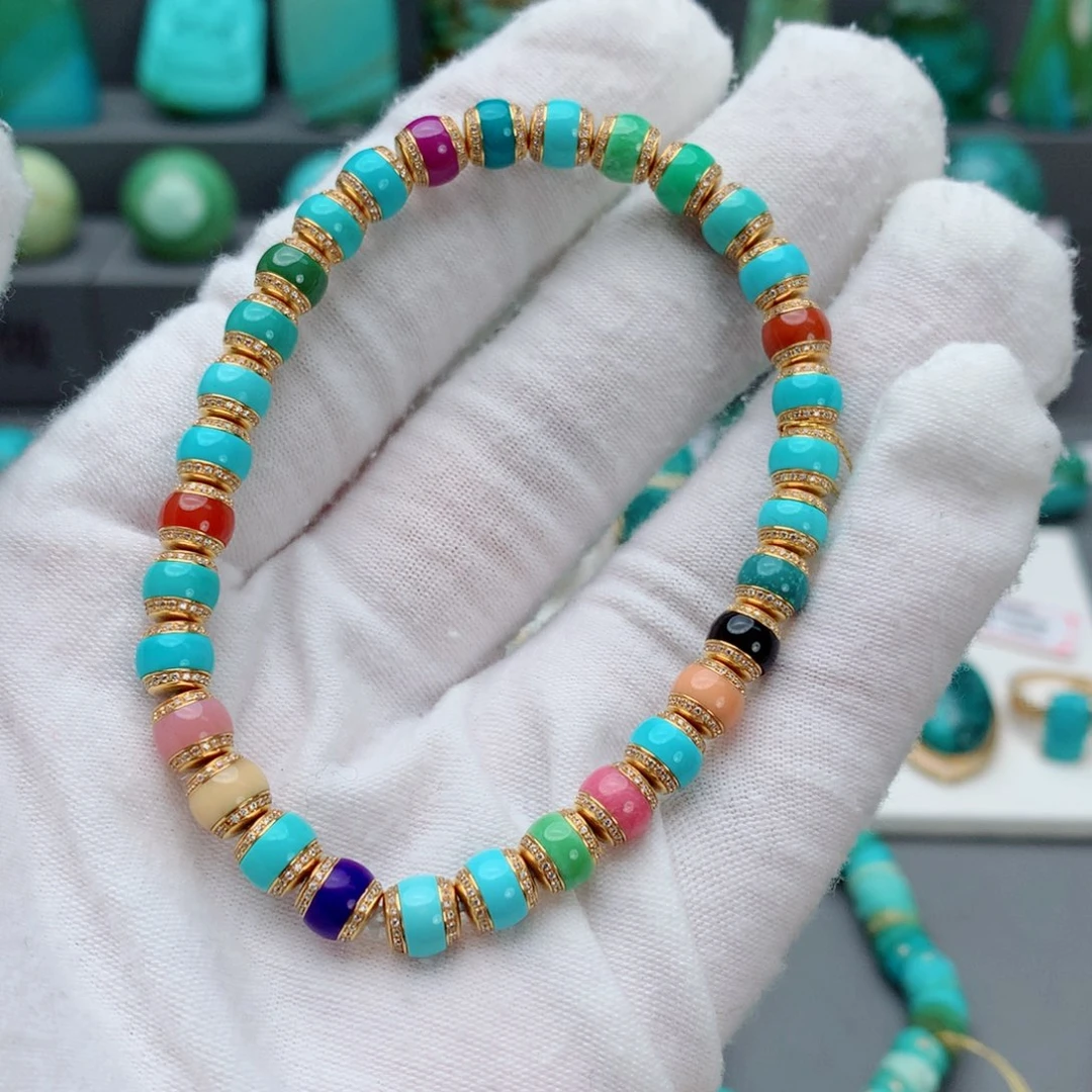 绿松石颈饰18K金镶嵌