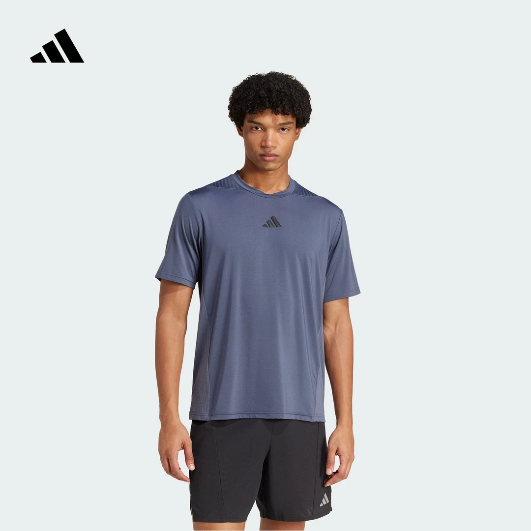 玩球穿搭 阿迪达斯冰风TEE凉感CLIMACOOL清风科技短袖T恤男JI8189