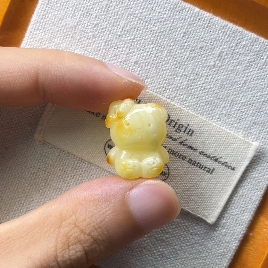 未镶嵌琥珀裸石小猫咪