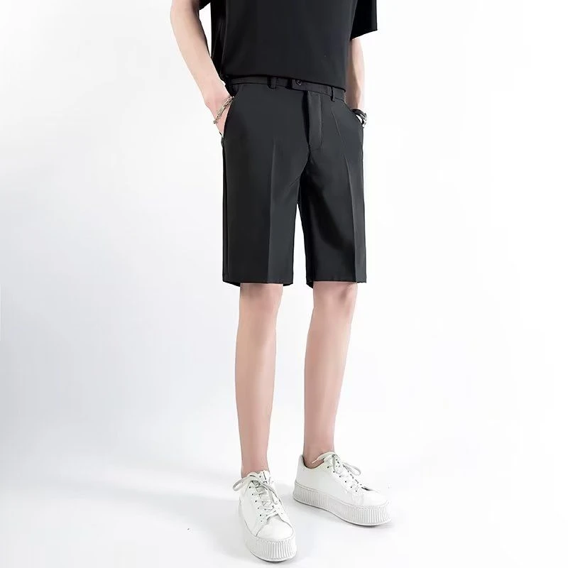 夏季垂感西装短裤男士直筒宽松休闲五分裤2025新款薄款西裤中裤子