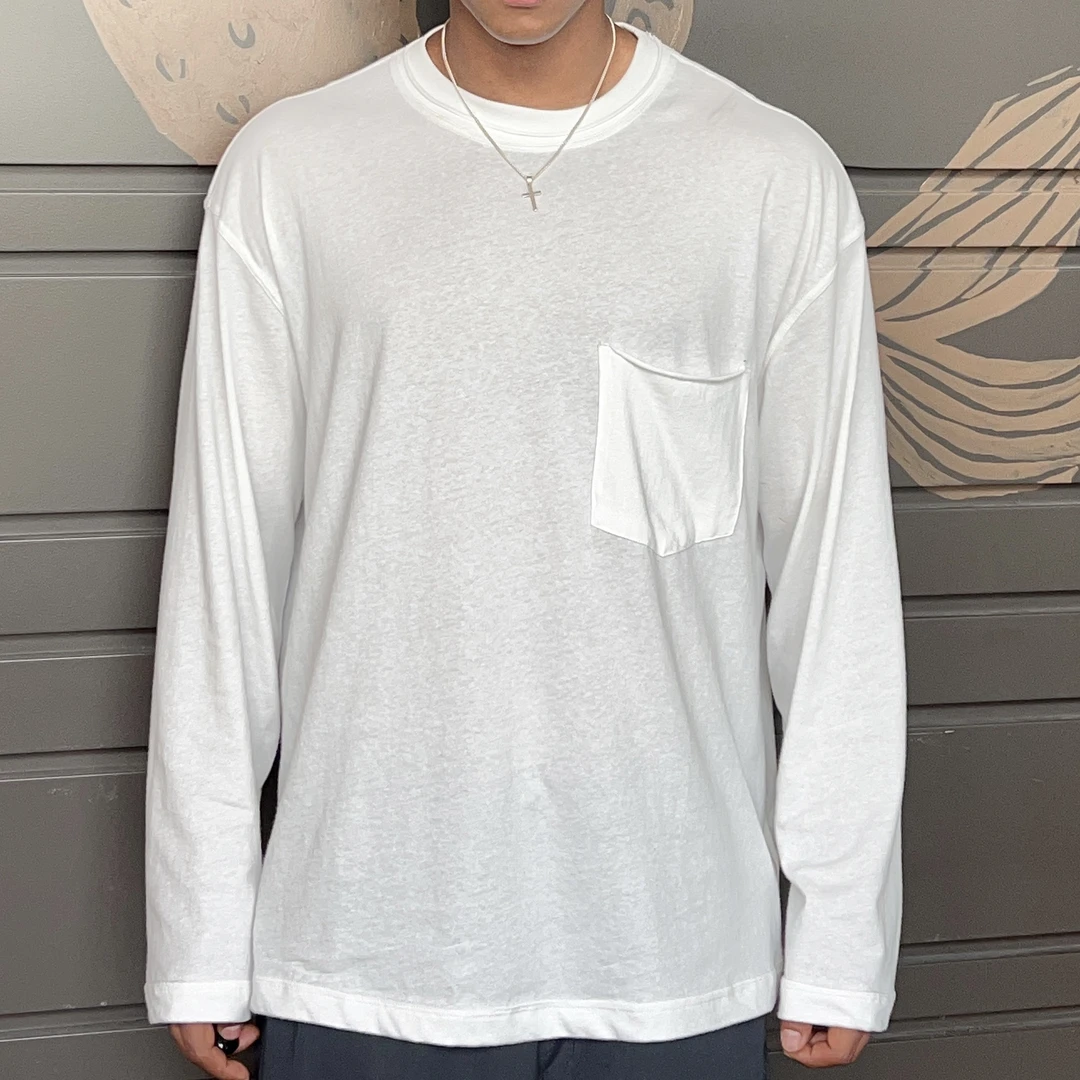 防晒T恤柔软夏季新款男士长袖棉质宽松圆领打底衫