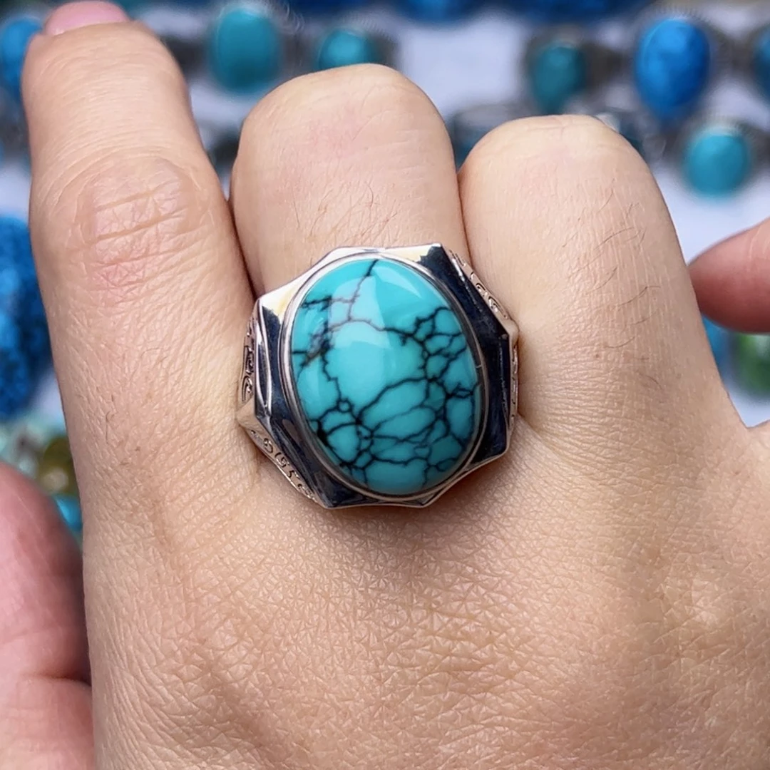 绿松石珠宝奇石银S925镶嵌