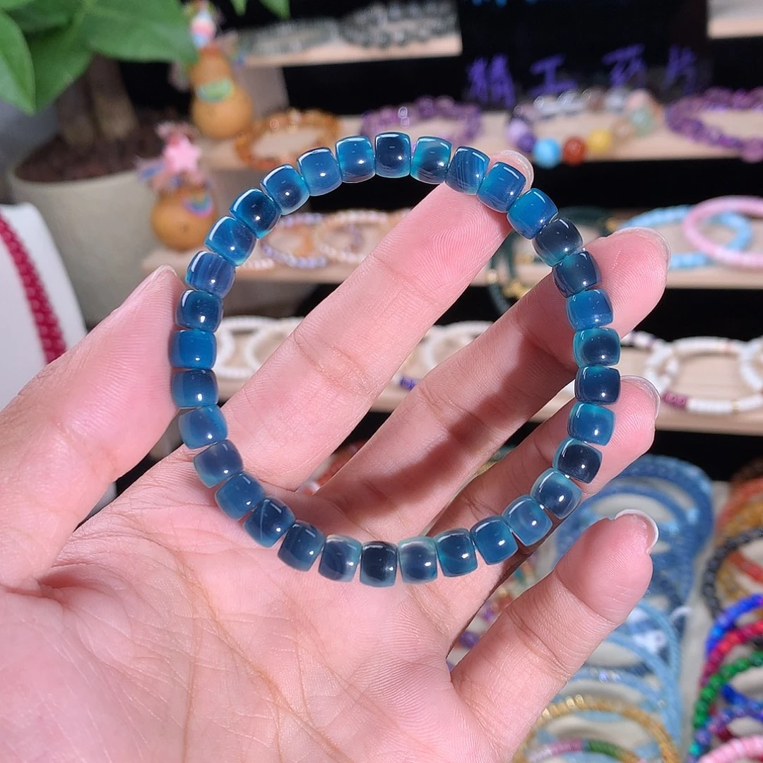 未镶嵌手串玛瑙/玉髓精工直切溏心玛瑙7mm