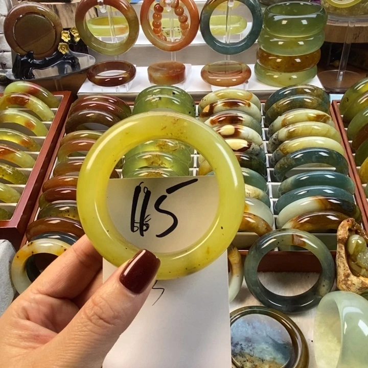 蛇纹石玉未镶嵌手镯52.8-53