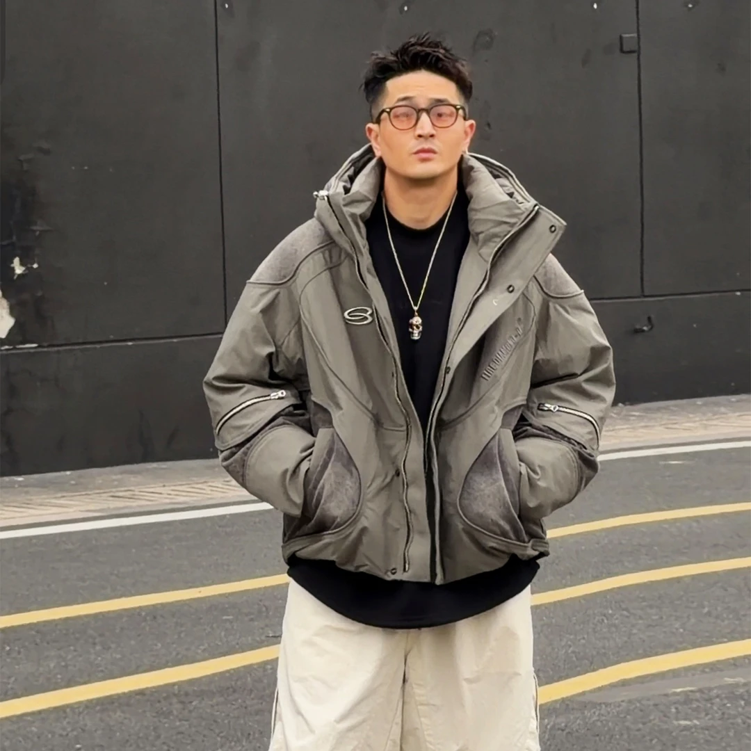 XDZZ二狗25ss冬季美式工装羽绒服男款保暖休闲外套潮流H-909