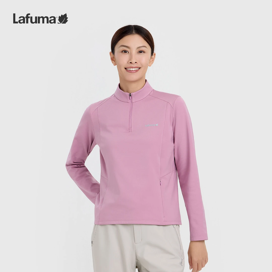 LAFUMA乐飞叶户外25秋冬女士半拉链长袖舒适运动打底衫LFTS5DL74