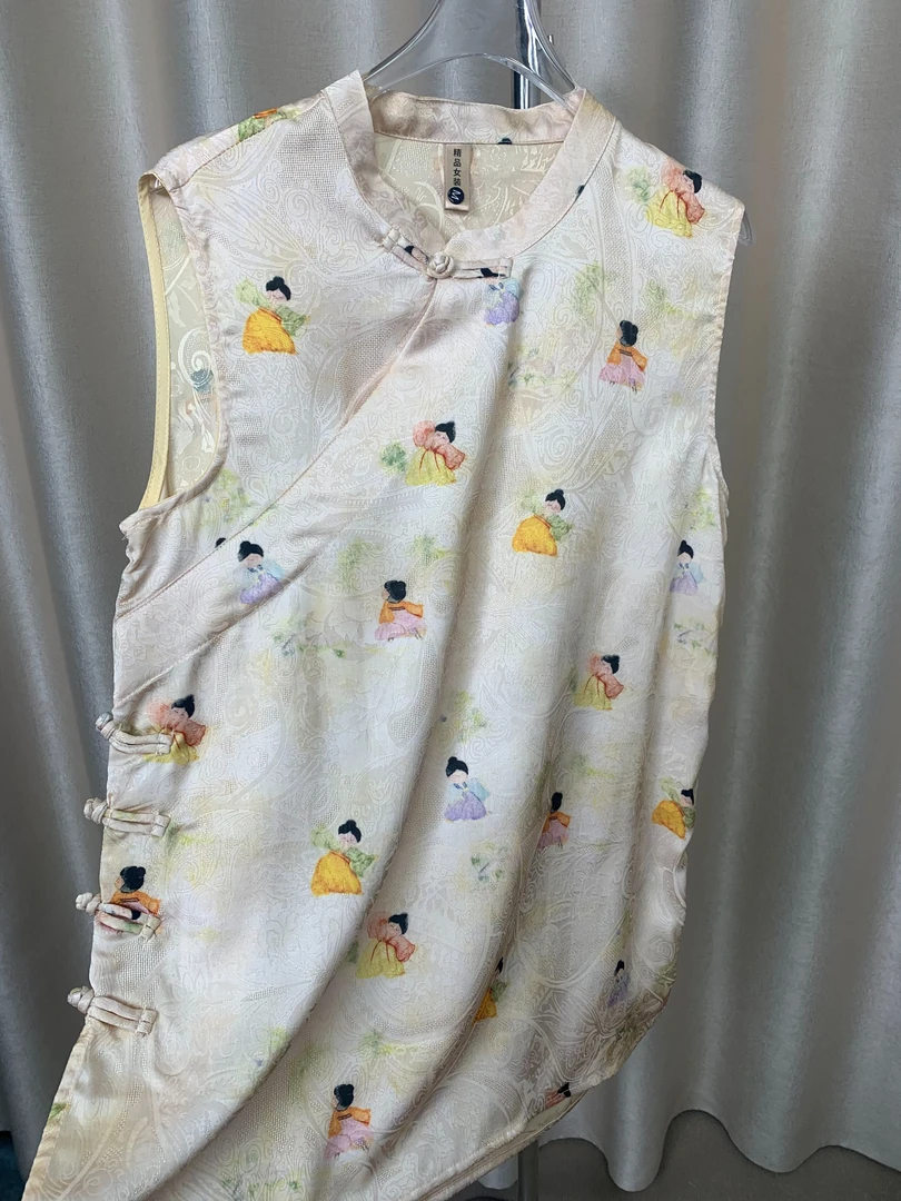 [奥黛款]新中式国风改良中长款小众风格温柔减龄款小唐人上衣092