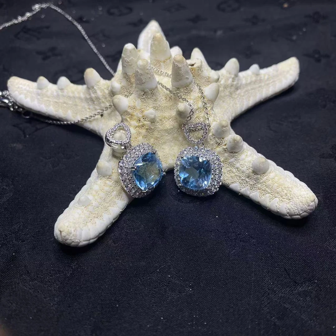 【玉合缘】天然托帕石精美镶嵌吊坠-多样性发一 5709