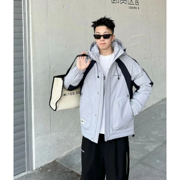 【寒潮战士羽绒服】2024冬季宽松时尚流行保暖蓄热连帽情侣款9502