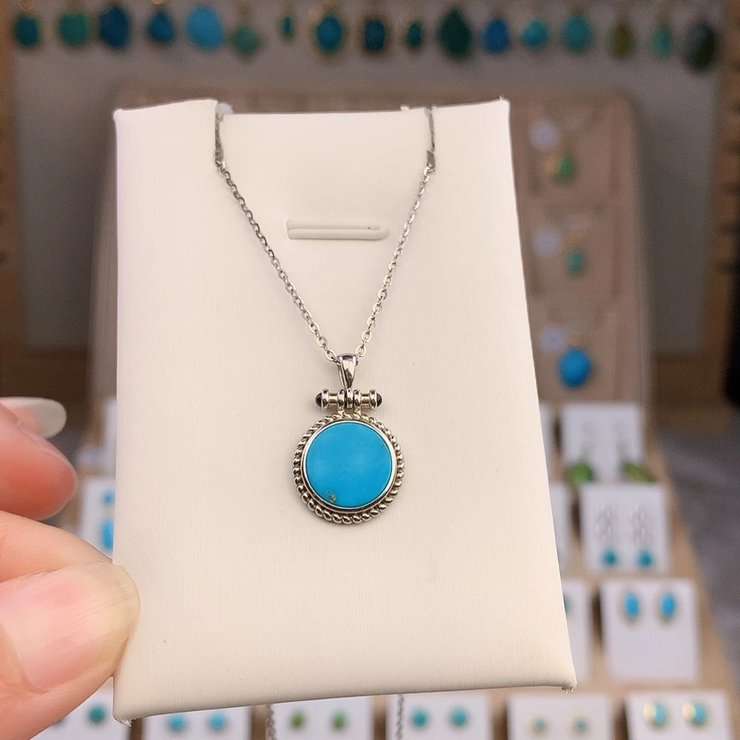 绿松石未镶嵌耳饰