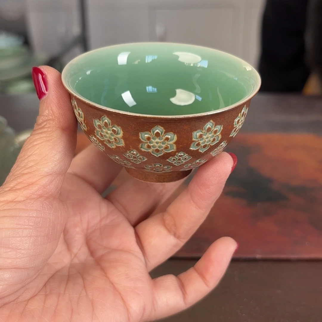 龙泉云间青瓷小米茶器