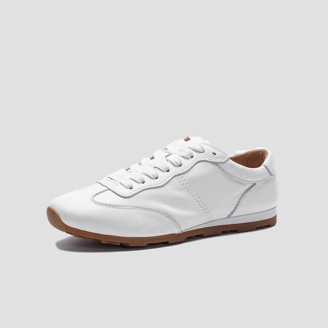 男士休闲百搭四季时尚轻便透气轻便舒适真皮户外平底复古德训鞋