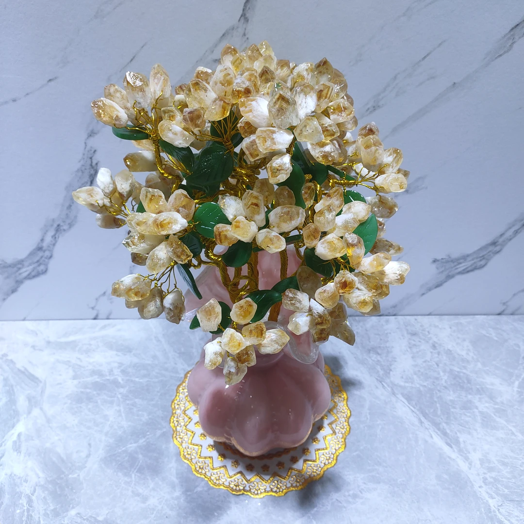 【卓越轻奢原创】中古芬顿黄水晶高档生活陶瓷摆件书桌酒柜餐桌等