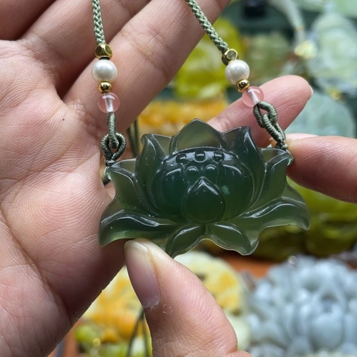 未镶嵌岫玉吊坠毛衣链锁骨链