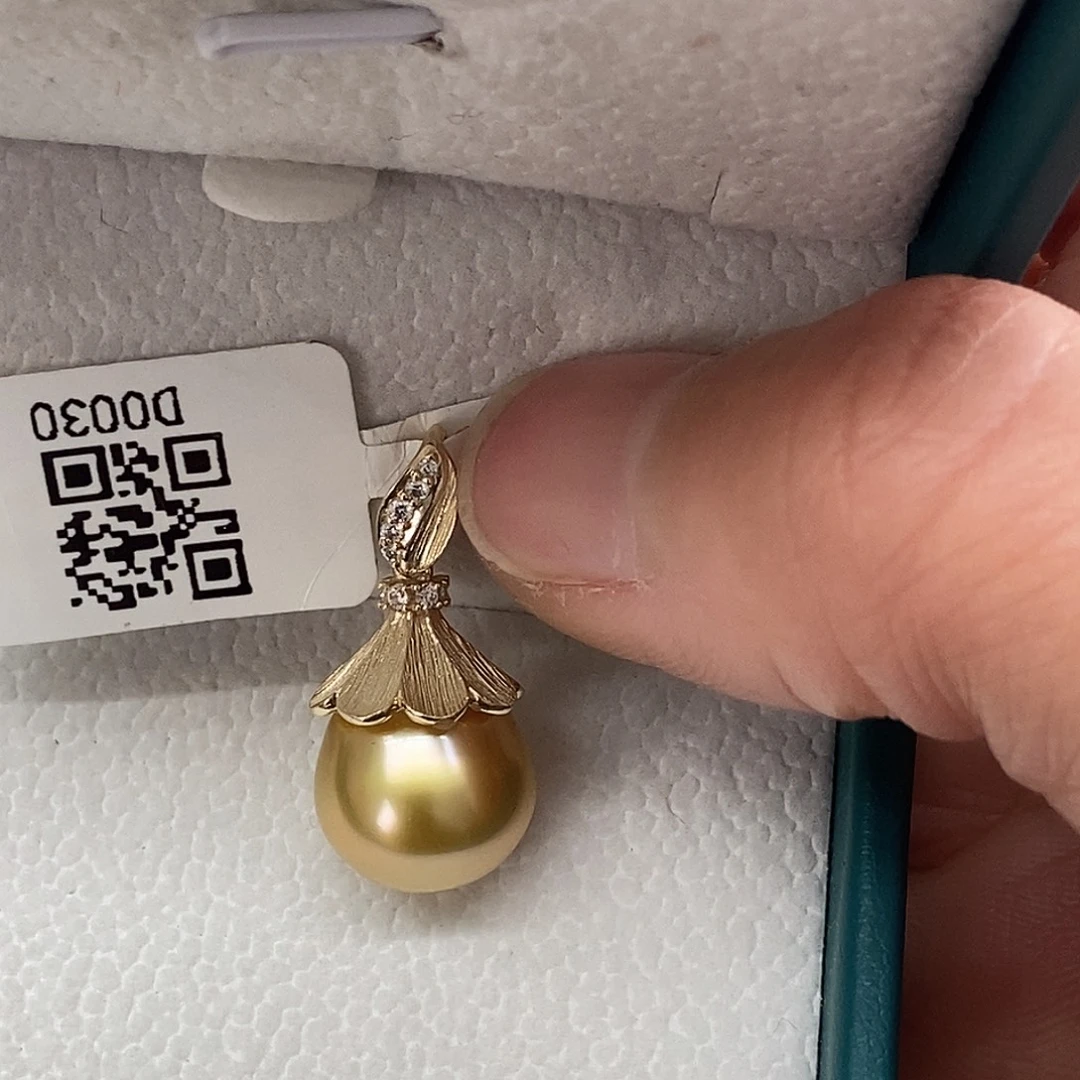 银S925镶嵌吊坠(不含链)海水珍珠@@D0030