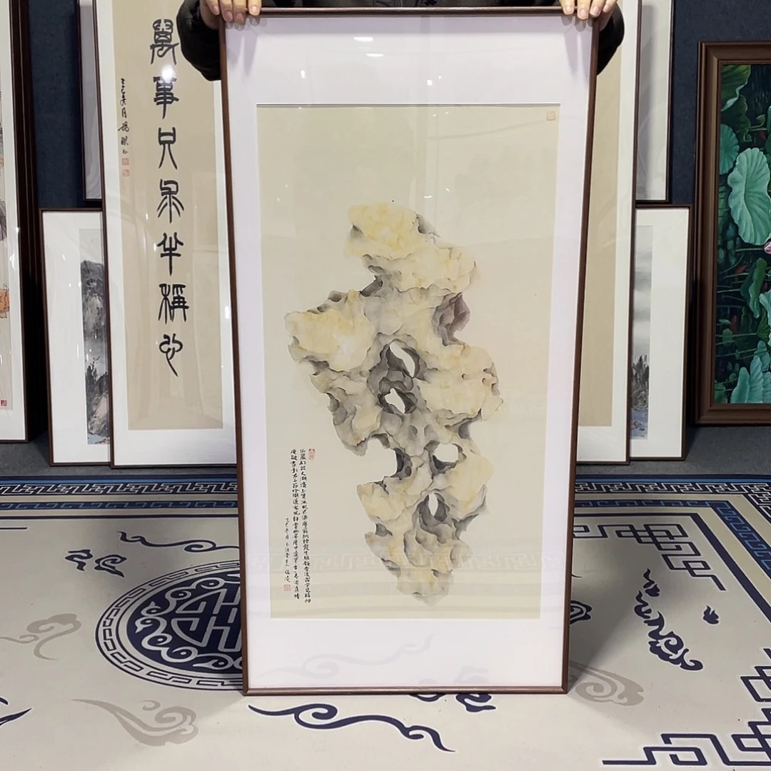 国画手绘画作品带框60/120