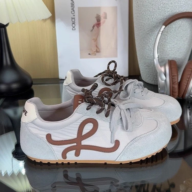 双系带复古德训鞋女2025春季新款平底休闲运动鞋圆头阿甘鞋女