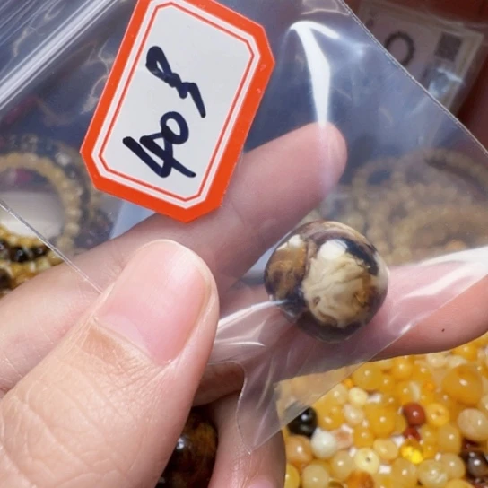 琥珀裸石未镶嵌40号，15.2mm奥利奥