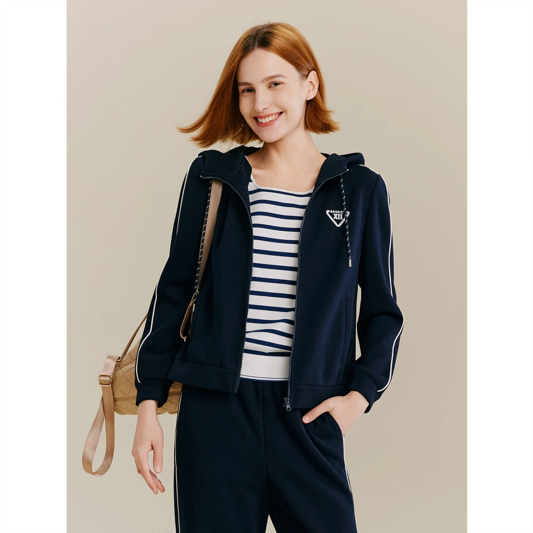 十二篮专选25春新款时尚女士长袖休闲运动套装上衣女7C65310010