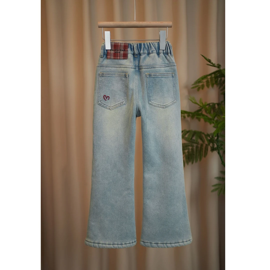 女童春季牛仔裤2025新款休闲高腰中大童直筒百搭儿童微喇裤Y113