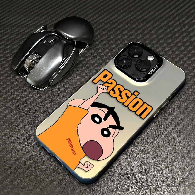 蜡笔小新适用iPhone16手机壳苹果15防摔14Promax创意13套12网红11