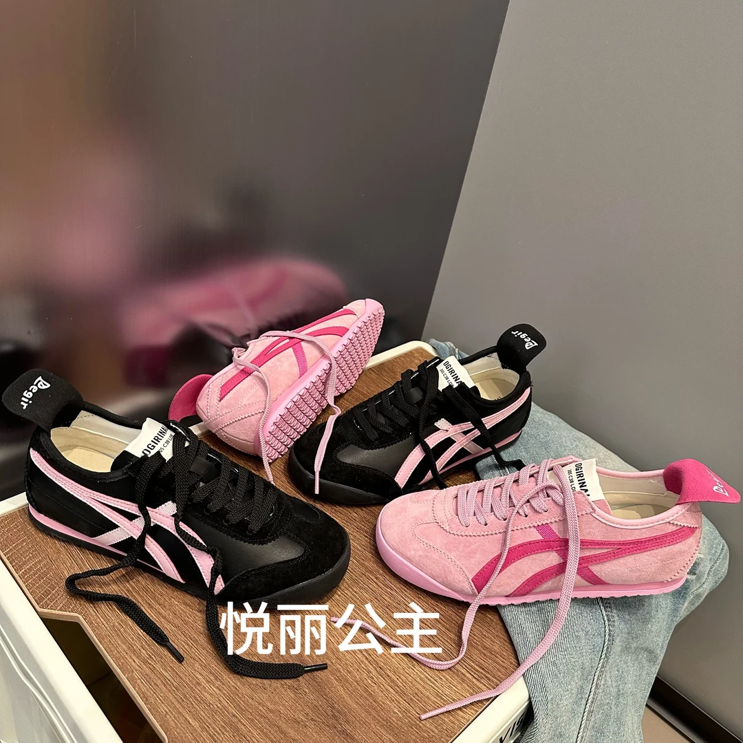 【小六】复古拼色德训鞋女2025春平底鞋休闲阿甘鞋百搭运动鞋