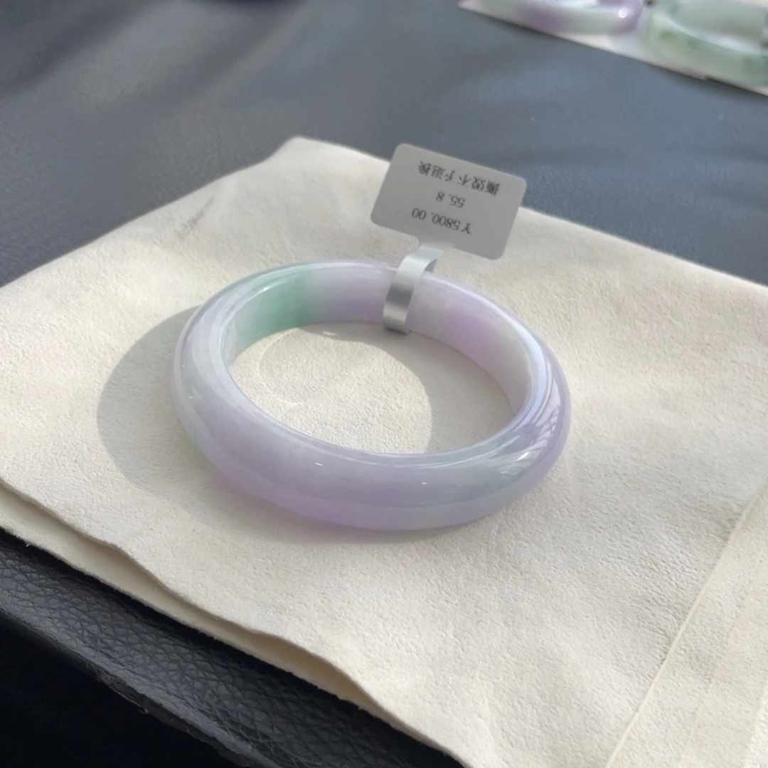 翡翠未镶嵌手镯纹55.8正圈