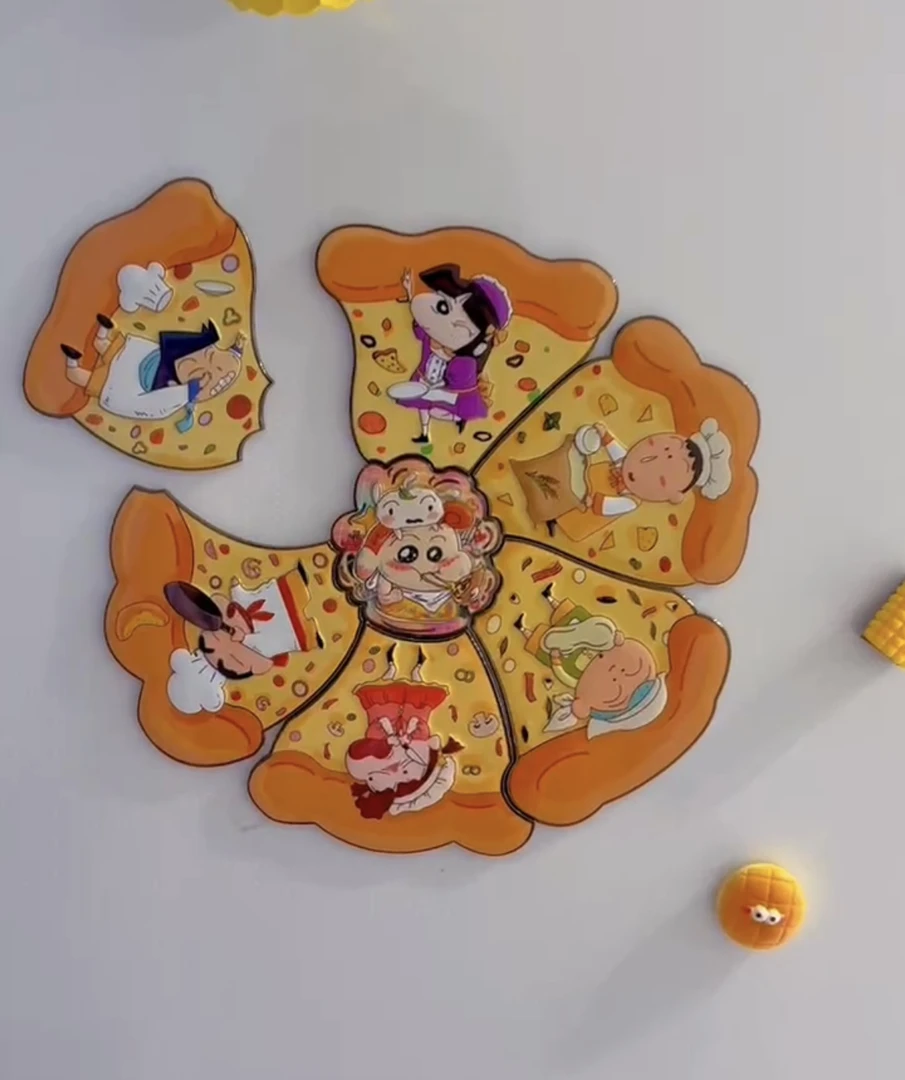 【羊宝】二创蜡笔小新披萨拼图冰箱贴  盲盒代拆