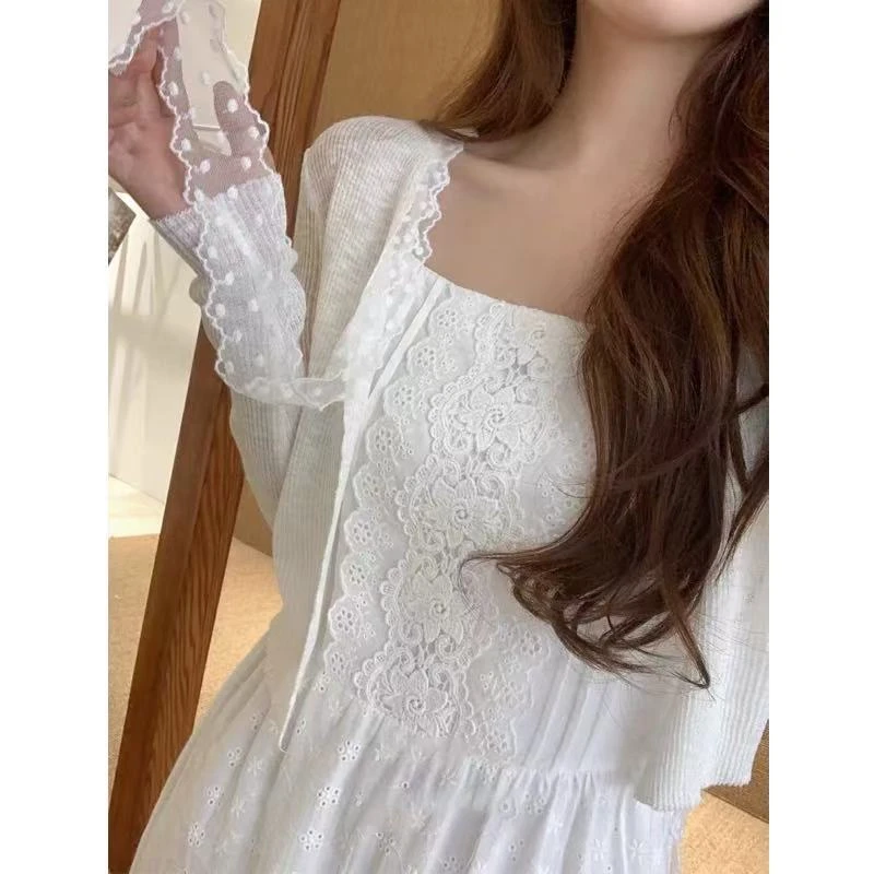 短款薄款静奢风毛针织衫罩衫开衫修身白色显瘦女装外搭夏季长袖