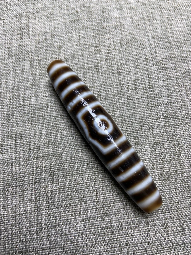 信缘藏古珠三眼珠珠体油润高油老料质地细腻包浆油润醇厚钙化自然