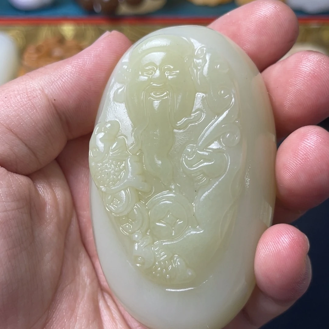石材天然方解石手把件不退换