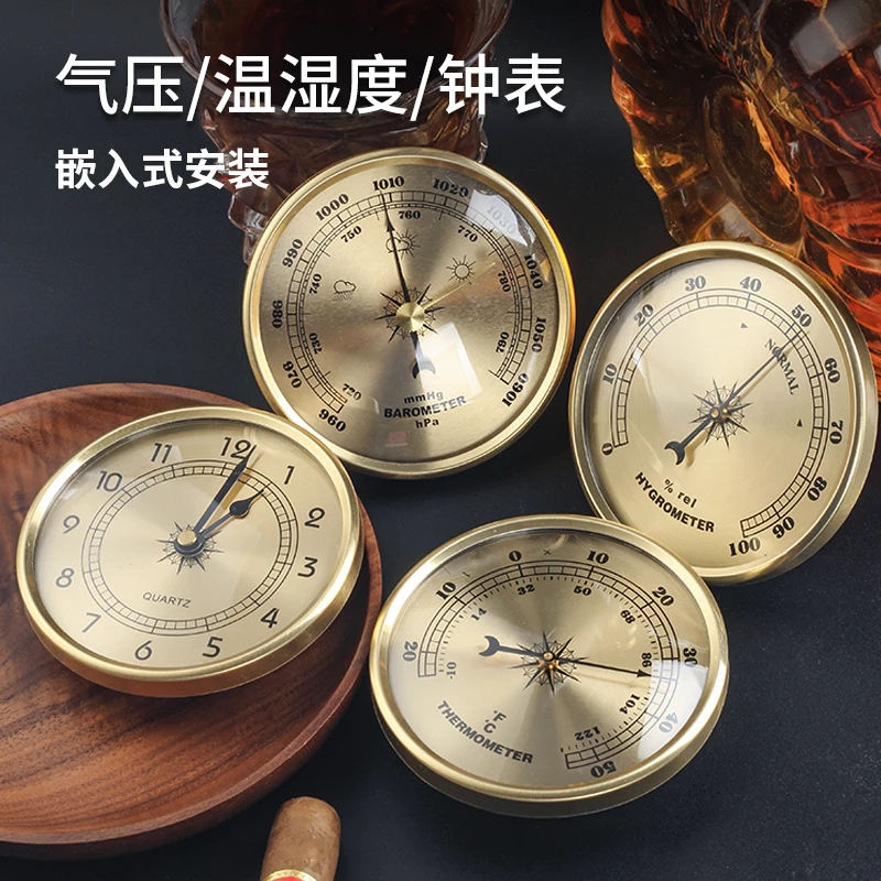 90mm钓鱼专用高精度大气压表户外空气雪茄柜温湿度计天气预测必备