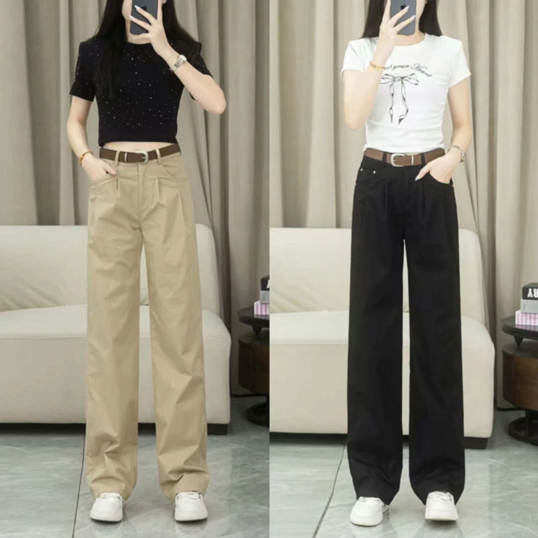 2025窄版直筒牛仔裤新女休闲春夏显瘦百搭窄版时尚高腰垂感817