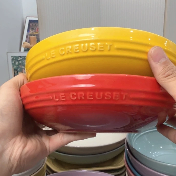 瓷片微瑕2个8英寸圆深盘