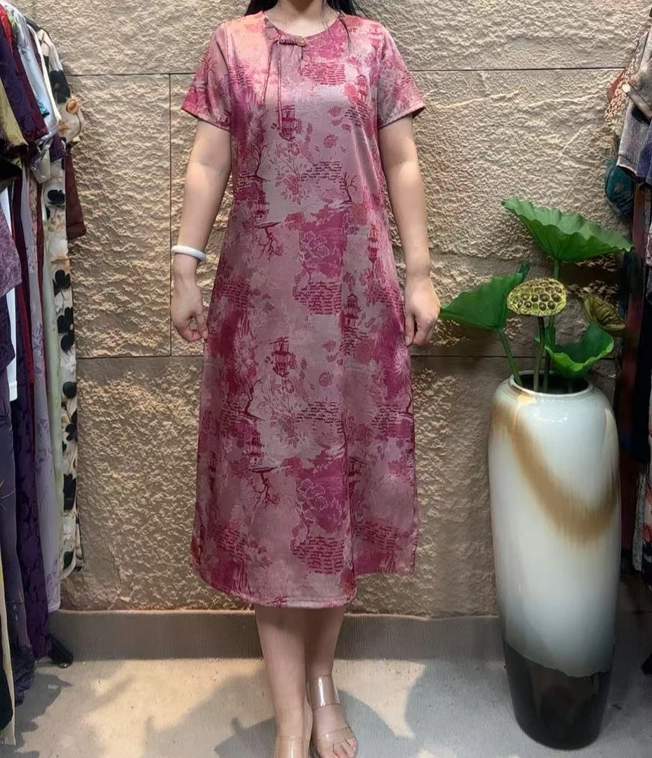 8（玉兰浮香）新款流苏洋气时尚气质短袖优雅宽松连衣裙