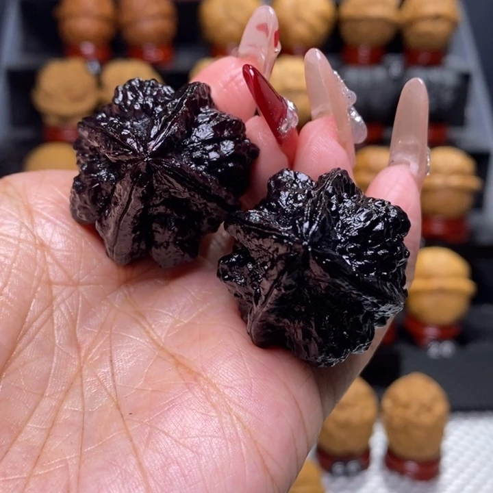 文玩核桃把件金蟾塔四棱52号