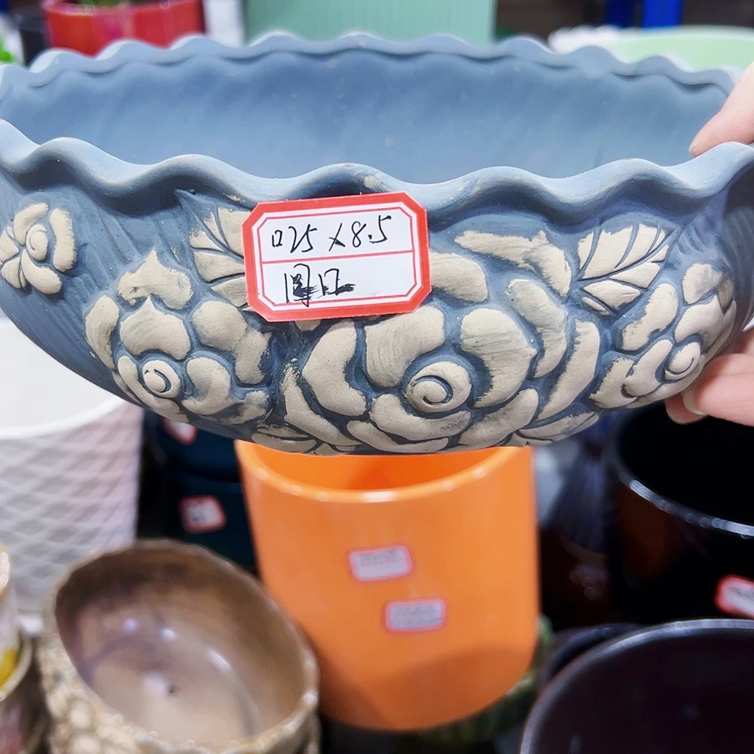 有孔外贸尾单陶瓷花盆凑单10米包邮