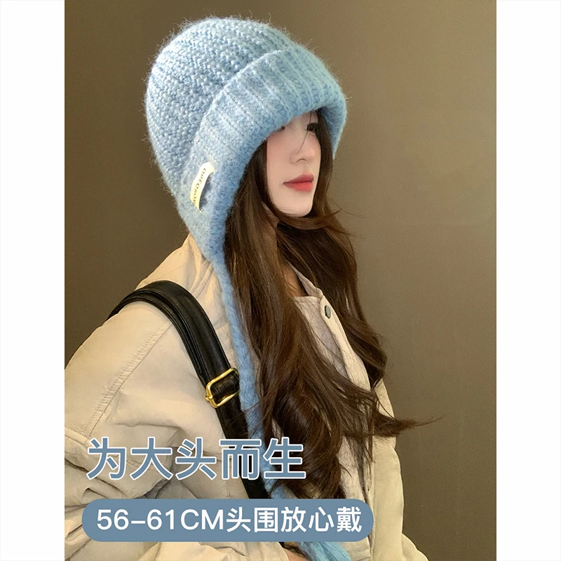 高克重大毛线帽女冬季宽松显脸小针织帽子