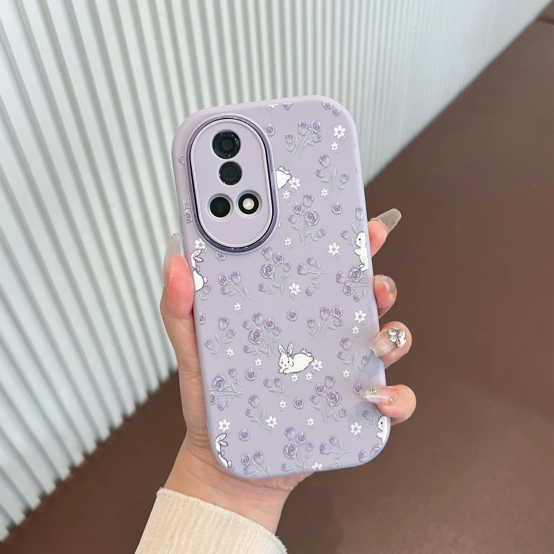 适用华为nova13手机壳新款nova12紫色玫瑰花nova12pro软壳ultra女