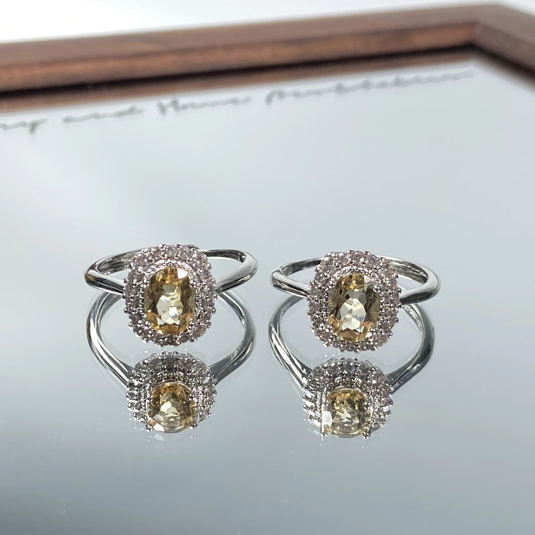 【星浩珠宝】黄水晶戒指17-9T47L261【多样性发一件】8*6mm