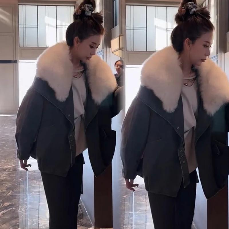 2025秋冬新款时尚显瘦气质网红高档洋气女高级百搭宽松大码棉外套