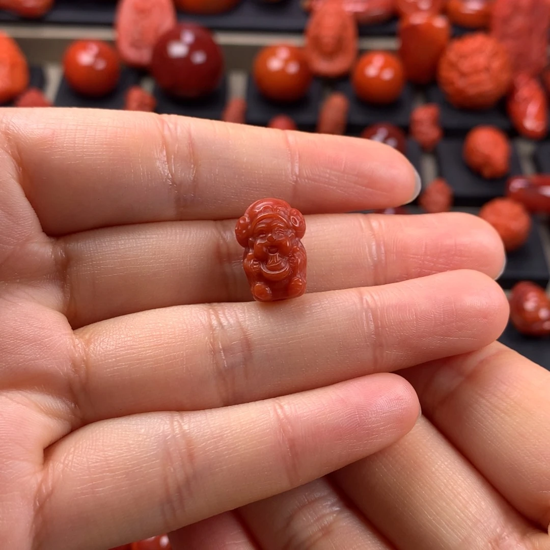 南红玛瑙宝宝财神10MM+未镶嵌