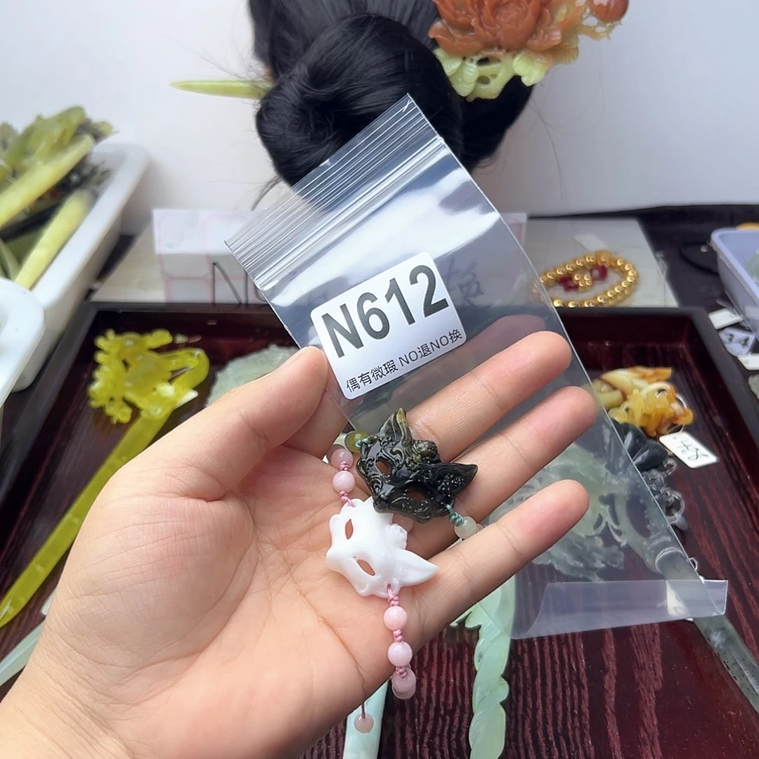 蛇纹石玉合金发饰?**?