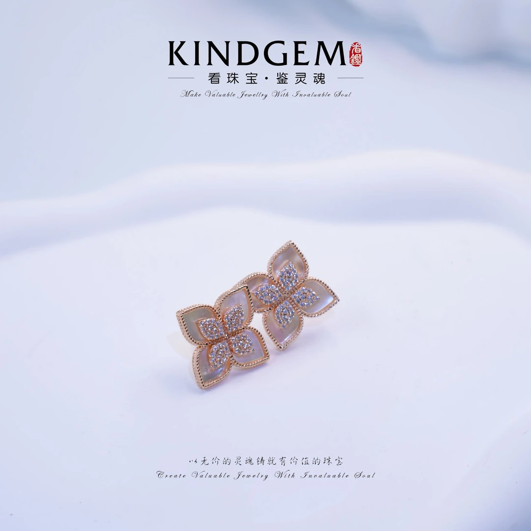 KindGem 精致时尚耳饰简约时尚百搭耳钉 C-34370