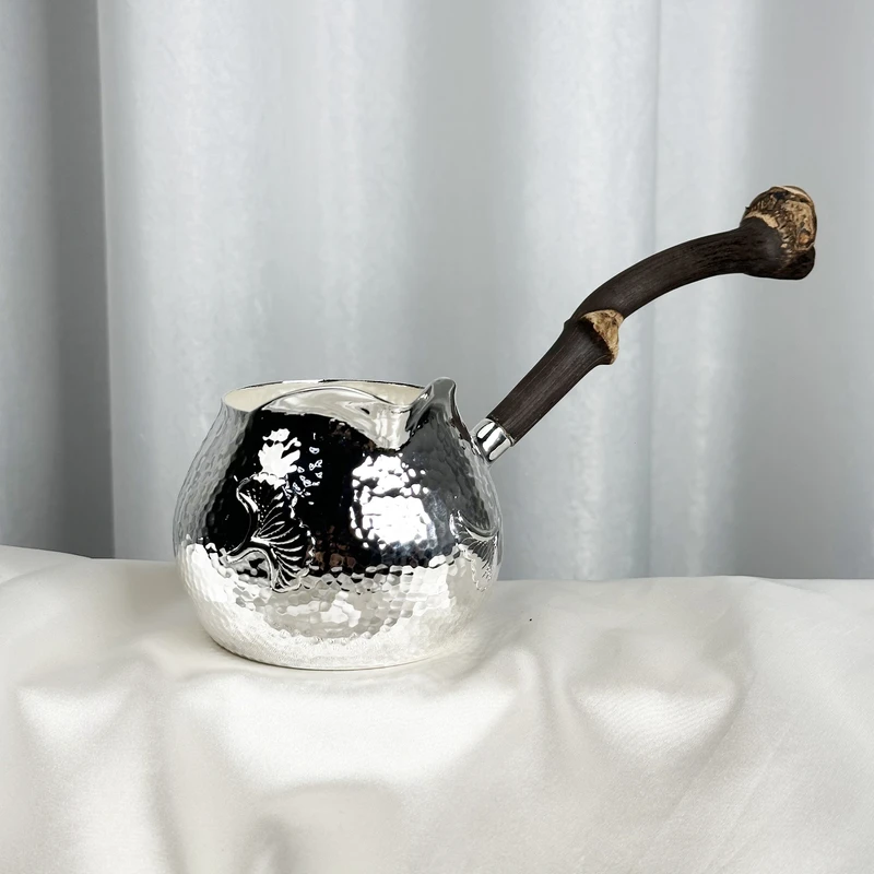 手工锤纹银杏叶侧把公道