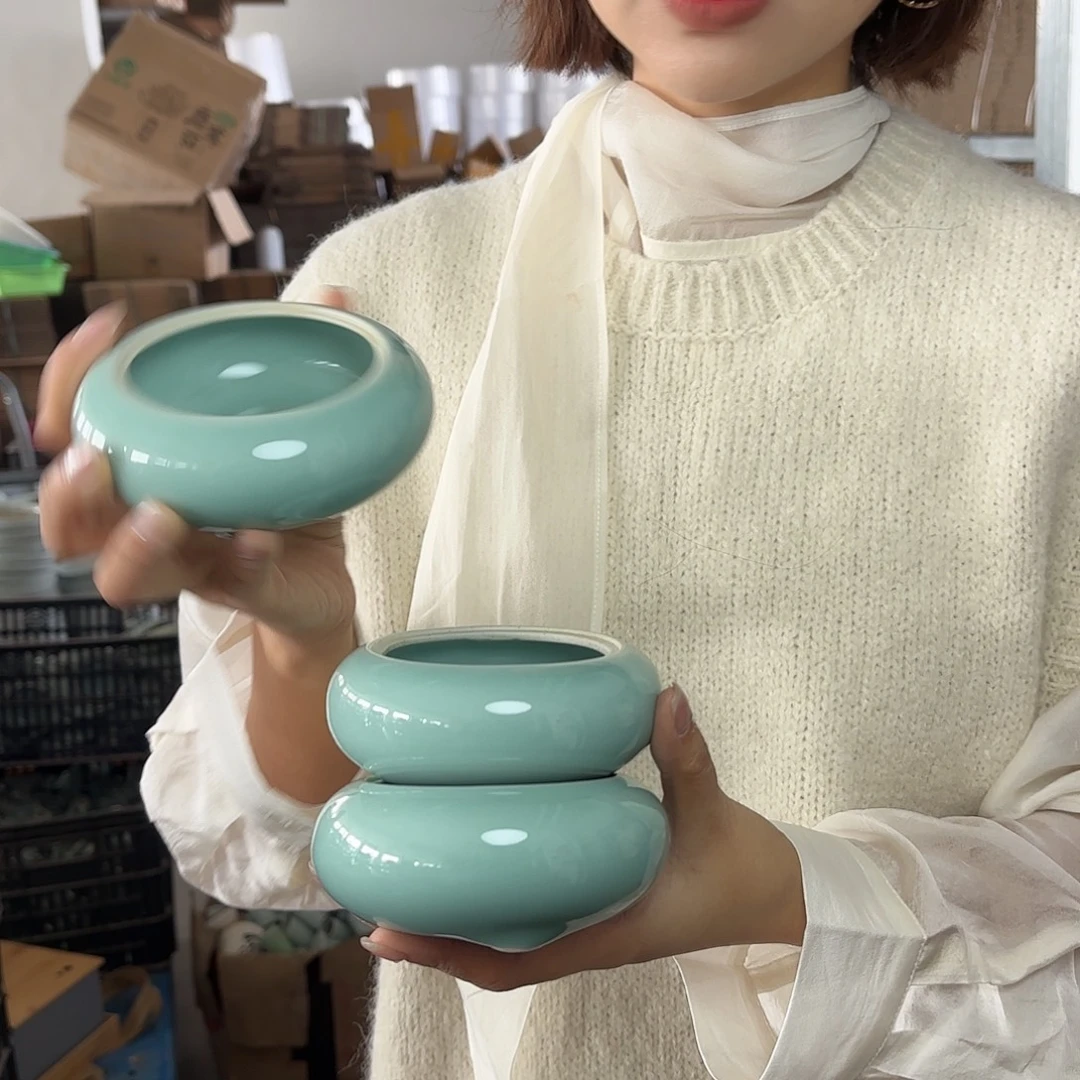 龙泉云间青瓷小米茶器