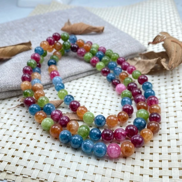 BX-51号清新大气彩虹碧108颗8mm手链多样性发一件